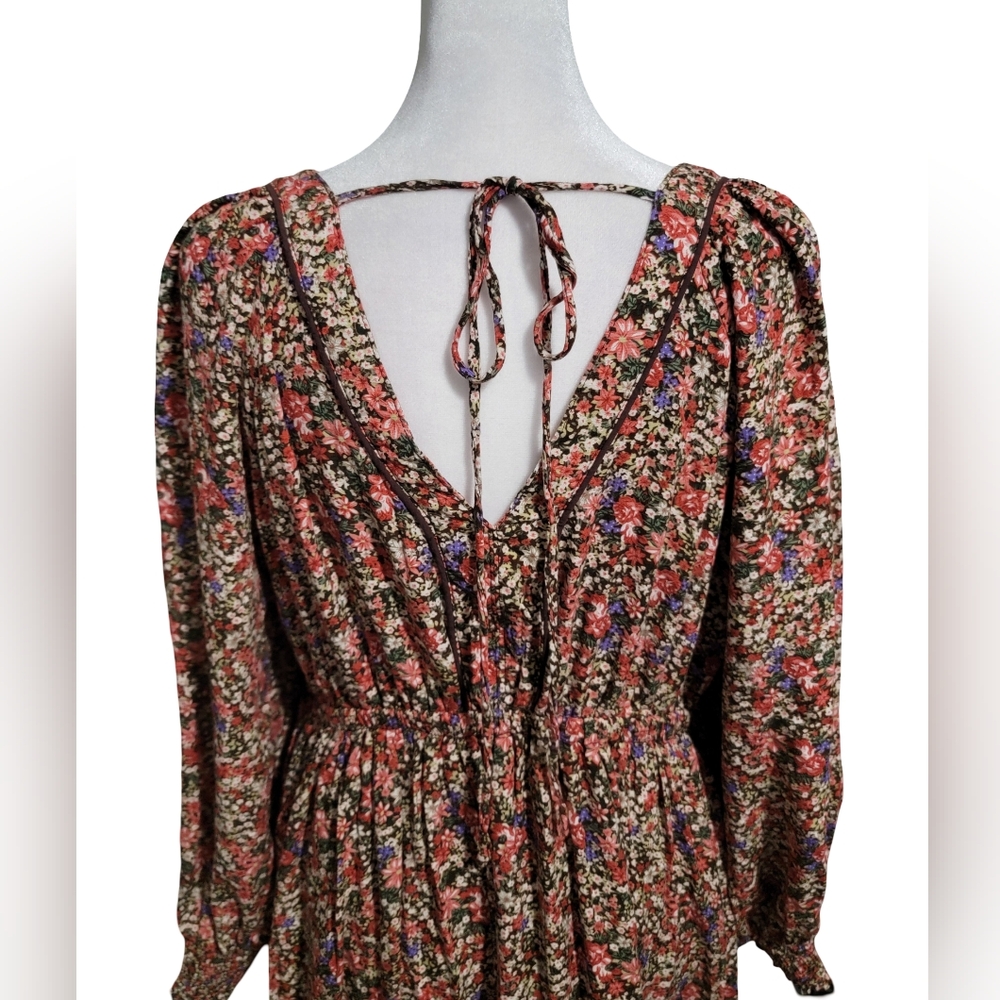 In Loom Size Medium Fall Boho Floral Maxi Dress in Autumn Colors Whimsical - Picture 5 of 8